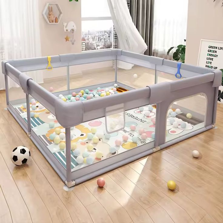 Parc Bébé Sécurisé – Aire de Jeux Intérieure & Extérieure avec Barrière de Protection