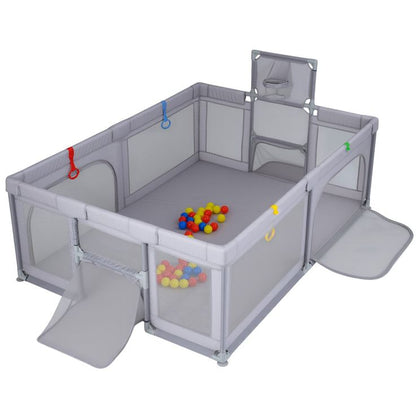Parc Bébé Sécurisé – Aire de Jeux Intérieure & Extérieure avec Barrière de Protection