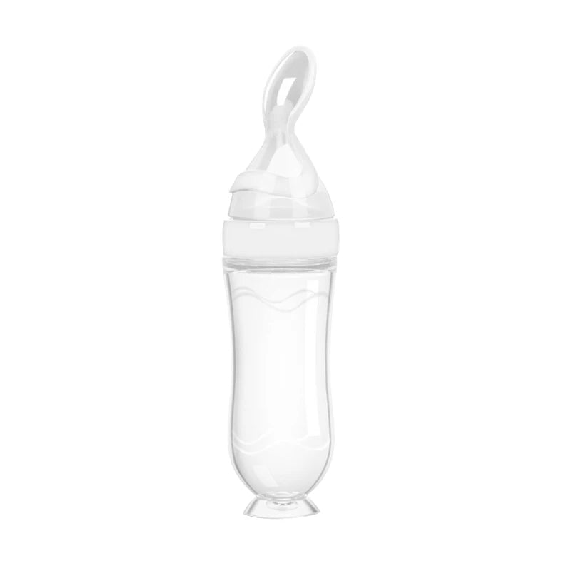Cuillère Biberon en Silicone - Premiers Repas de Bébé 4 Mois+