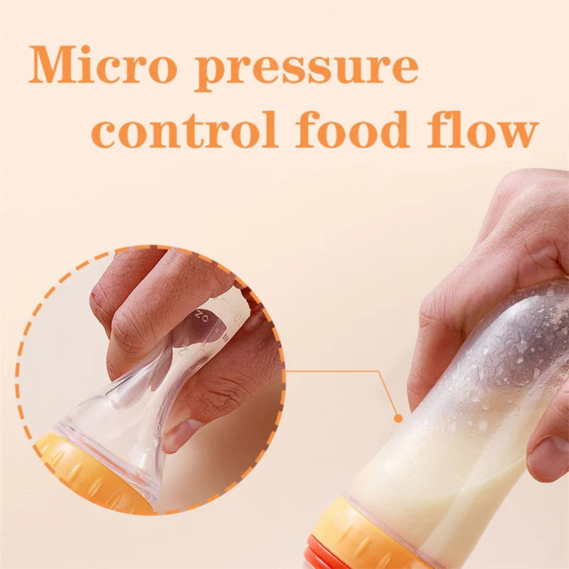 Cuillère Biberon en Silicone - Premiers Repas de Bébé 4 Mois+
