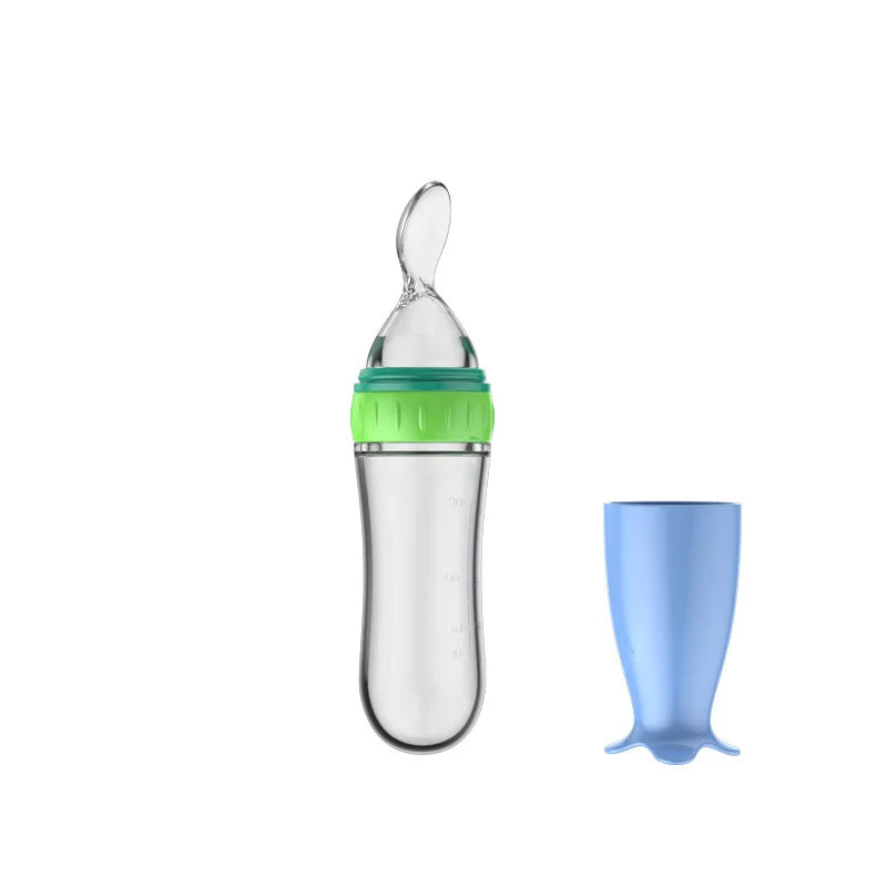 Cuillère Biberon en Silicone - Premiers Repas de Bébé 4 Mois+