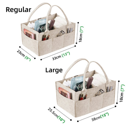 Organisateur Bébé en Feutre - Panier de Rangement avec Poignée pour Table à Langer