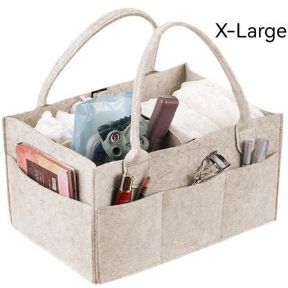 Organisateur Bébé en Feutre - Panier de Rangement avec Poignée pour Table à Langer