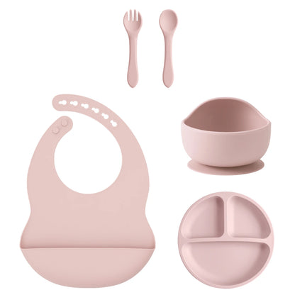 Coffret Repas Bébé Silicone 5 Pièces - Set Complet avec Ventouses Sans BPA