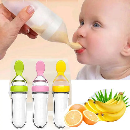 Cuillère Biberon en Silicone - Premiers Repas de Bébé 4 Mois+