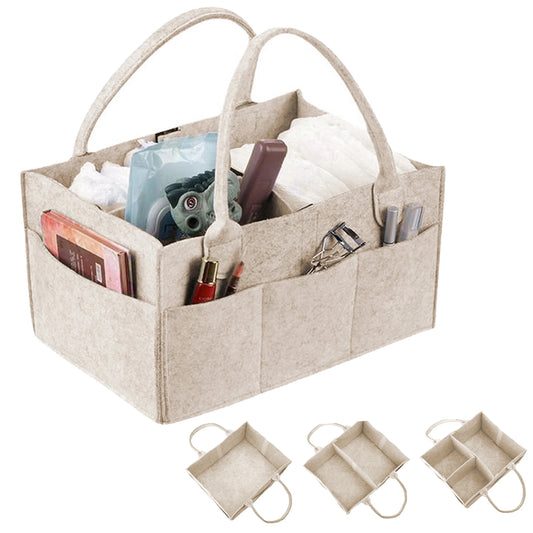 Organisateur Bébé en Feutre - Panier de Rangement avec Poignée pour Table à Langer
