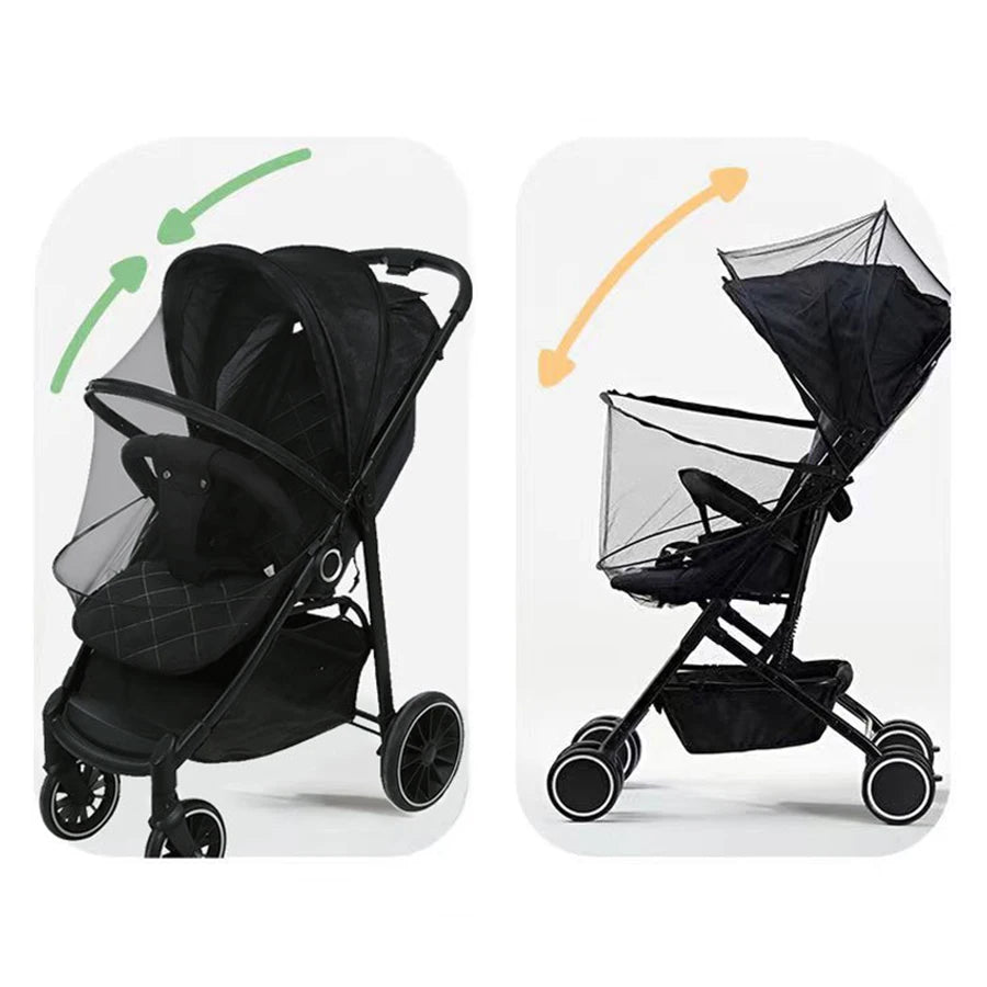 Moustiquaire Poussette Universelle - Protection Complète avec Zip