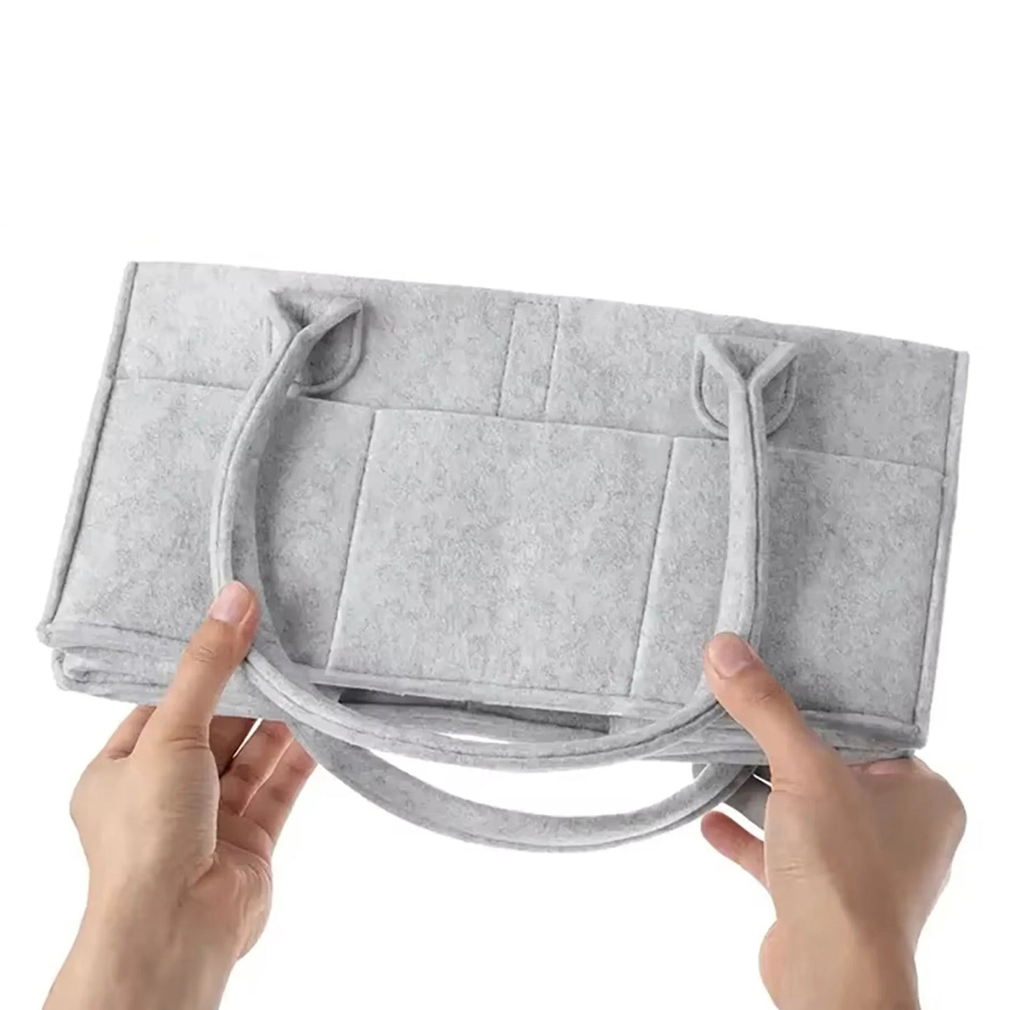 Organisateur Bébé en Feutre - Panier de Rangement avec Poignée pour Table à Langer