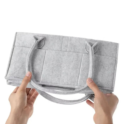 Organisateur Bébé en Feutre - Panier de Rangement avec Poignée pour Table à Langer