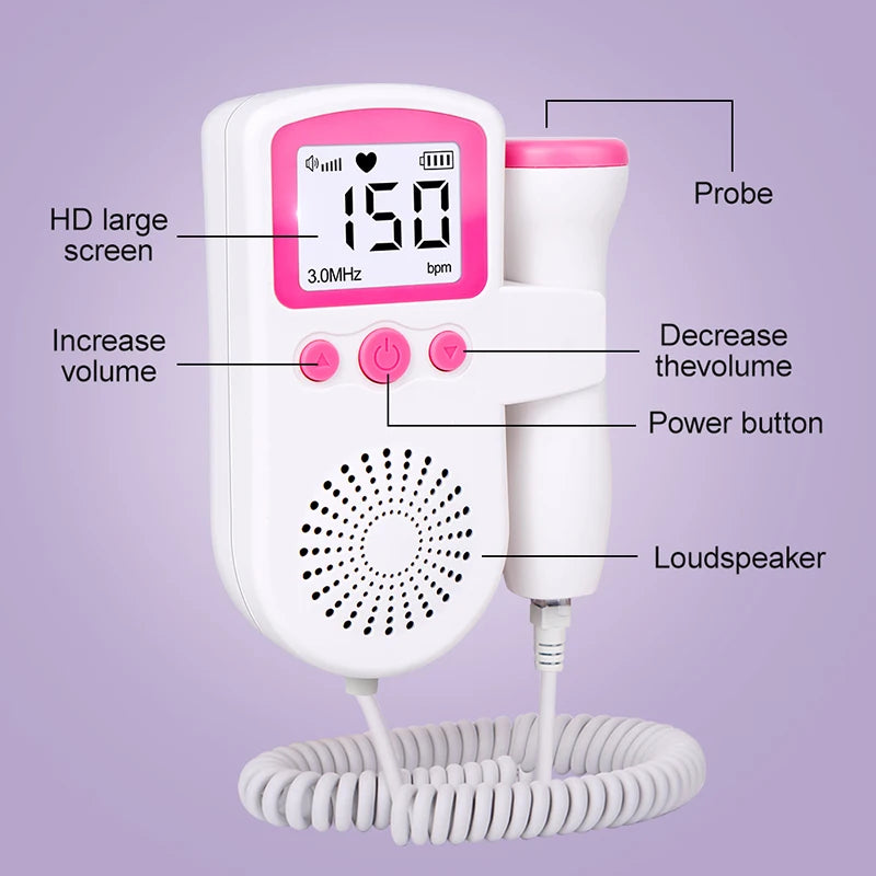 Moniteur de Cœur Bébé - Domicile Doppler Fœtal 3.0MHz