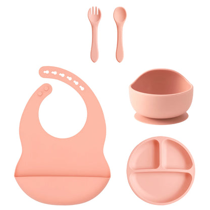 Coffret Repas Bébé Silicone 5 Pièces - Set Complet avec Ventouses Sans BPA
