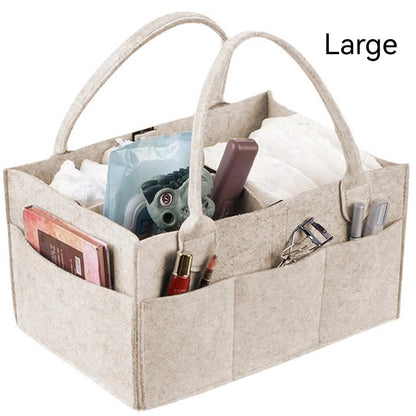 Organisateur Bébé en Feutre - Panier de Rangement avec Poignée pour Table à Langer