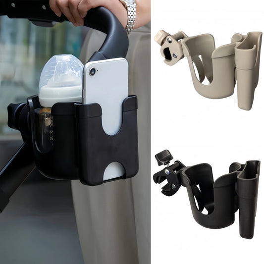Porte-Gobelet Poussette 2 en 1 - Support Biberon et Téléphone