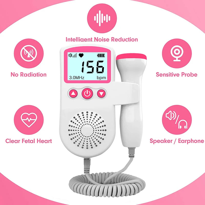 Moniteur de Cœur Bébé - Domicile Doppler Fœtal 3.0MHz