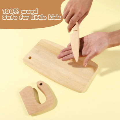 Kit Cuisine Montessori en Bambou - Ustensiles Sécurisés pour Apprendre à Cuisiner