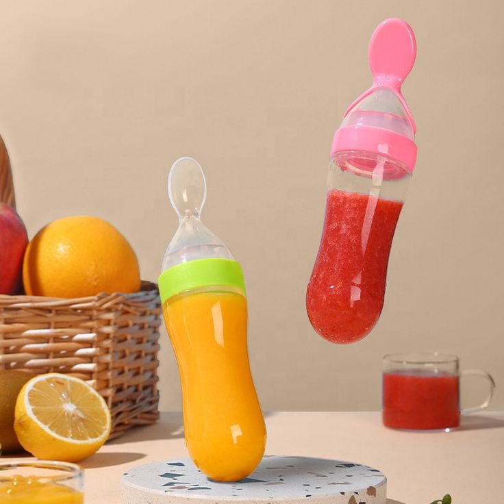 Cuillère Biberon en Silicone - Premiers Repas de Bébé 4 Mois+