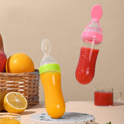 Cuillère Biberon en Silicone - Premiers Repas de Bébé 4 Mois+